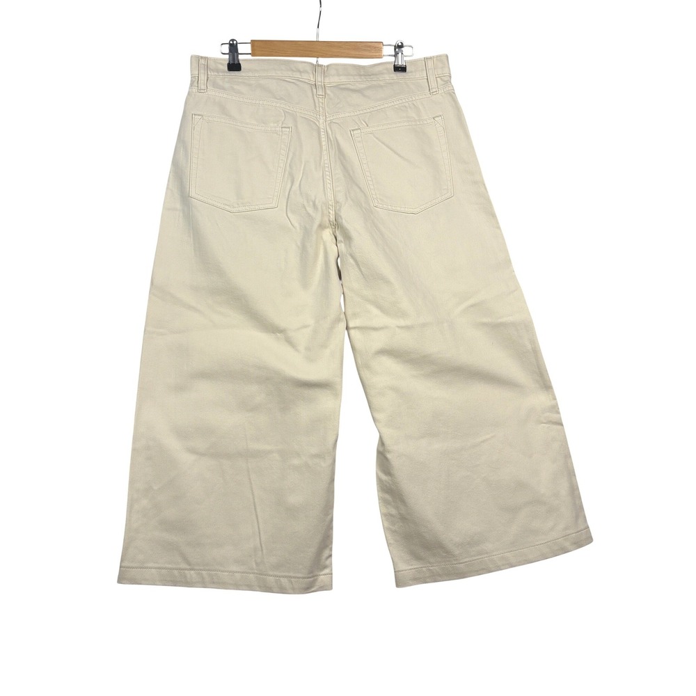 NWT Gap Women Baggy Mid Rise Wide Leg Jeans Crop Ecru Off-White Denim Sz 31 12R - Picture 8 of 15